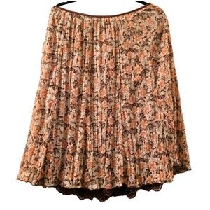 Vtg Womens Floral Pleated Broomstick Maxi Skirt Size Fairy Grunge Cottagecore XL